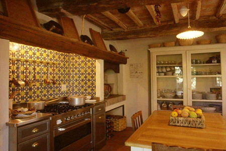 Dark brown cabinets