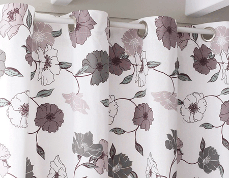 shower curtains floral design pattern gray purple