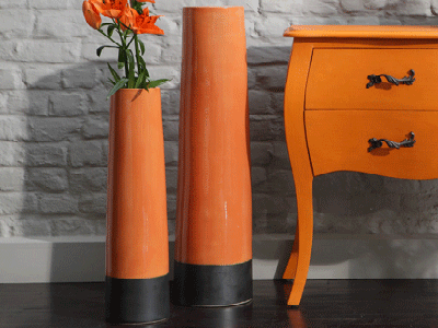 orange furniture painting decor accessories vases flowers