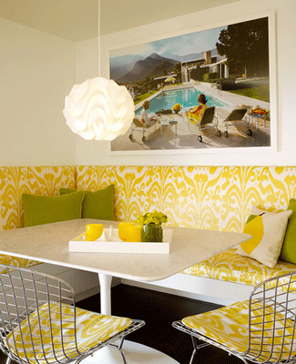 kitchen nook yellow green room decorating ideas