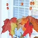 fall decorating ideas window decoration leaves