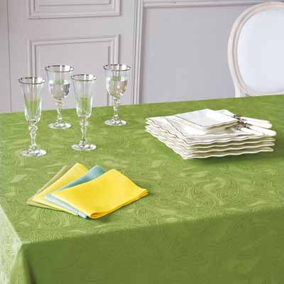 green yellow table cloth napkins silk fabrics