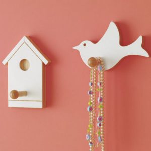 beautiful bird house and bird hooks for kids rooms decor