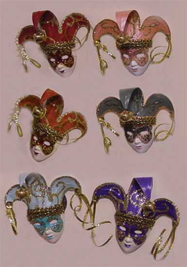 collection of venetian masks made fo a masquerade look like wall decor art