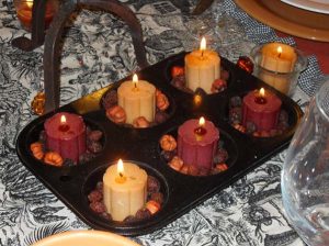 fall ideas for creating inexpensive candles centerpieces for thanksgiving table decoration
