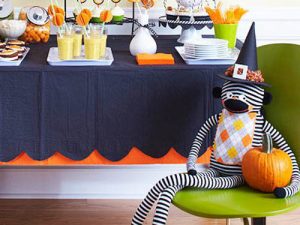 blue and orange halloween decorating ideas for kids