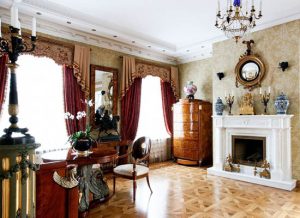 wood floor and antique furniture