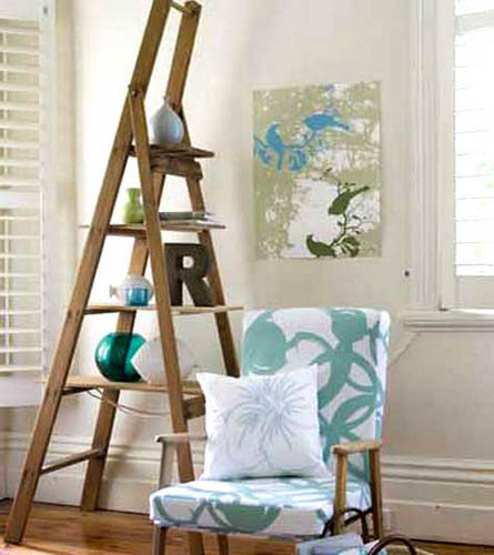 interior decorating with wooden ladders, creative room