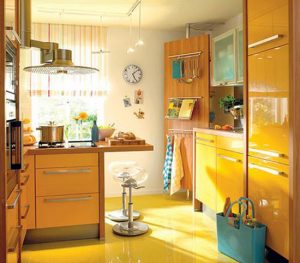 bright yellow kitchen design