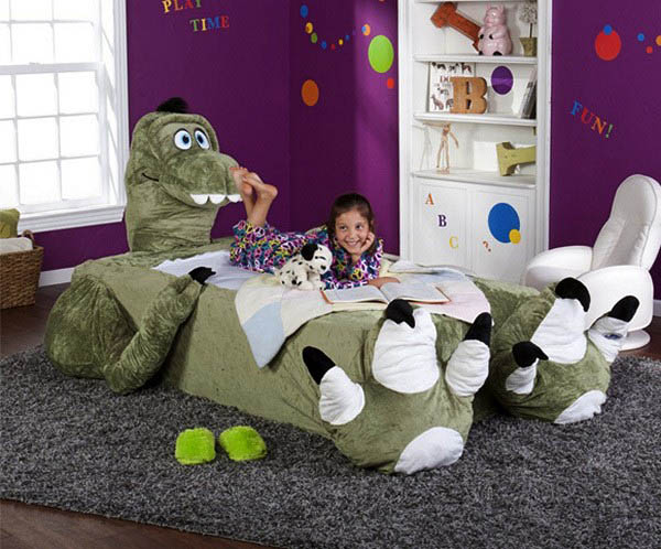 stuffed animals on bed