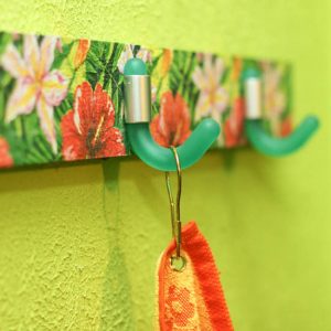 decoupage for wall hook rack decorating