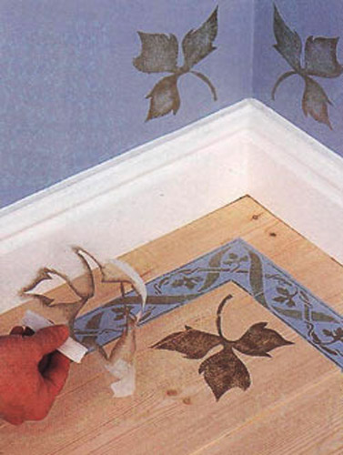 painting ideas for floor decoration with stencils