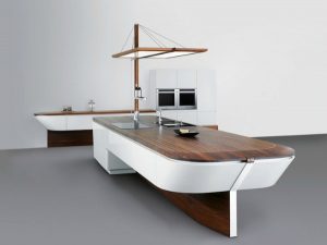 contemporary kitchen island design inspired by yaht