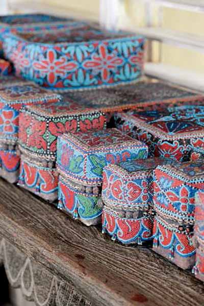 indonesian handicraft, storage boxes decorated in balinese style