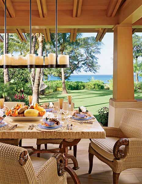 tropical theme for dining room decorating