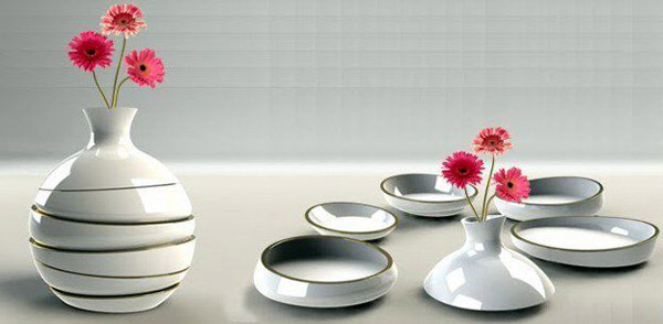 unique home accents, vase and plates