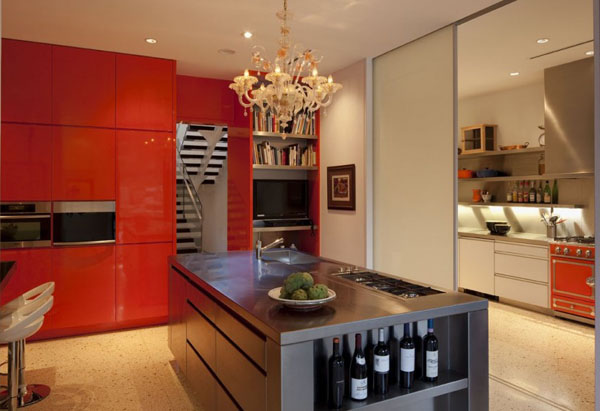 red kitchen cabinets and french decor ideas