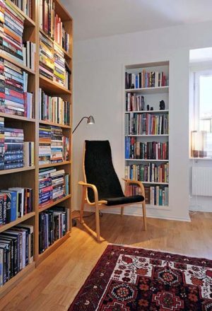 book shelves and chair