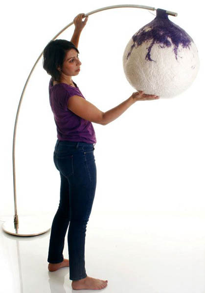 contemporary floor lamps with felted lampshades