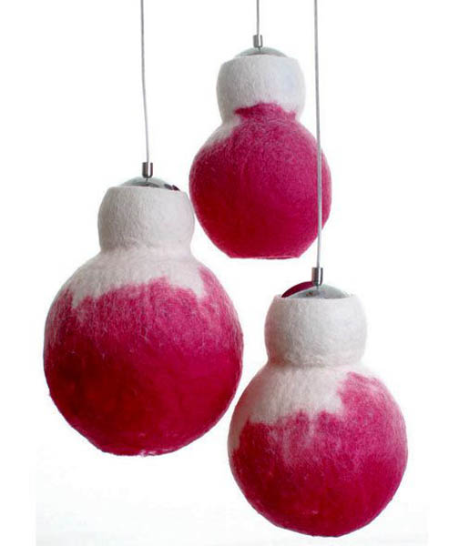 pendant lights with felted lampshades