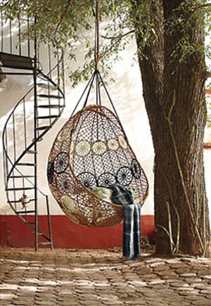macrame chair design for backyard decorating