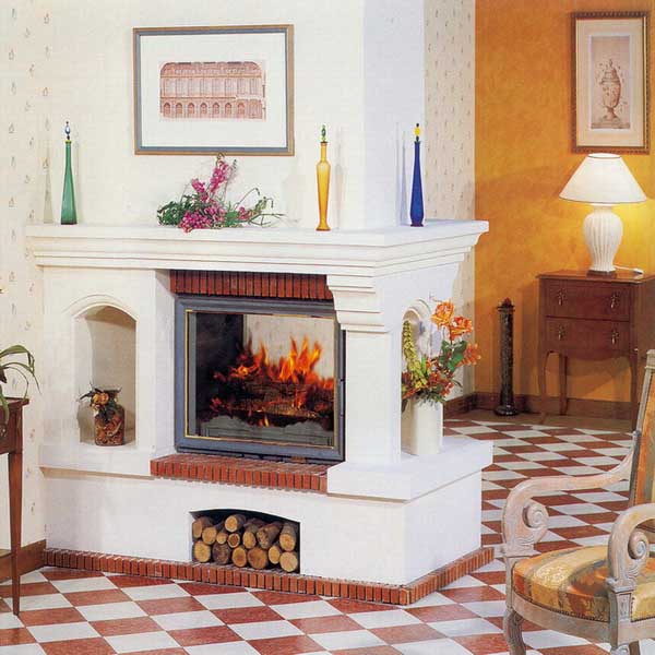 fireplace as room divider