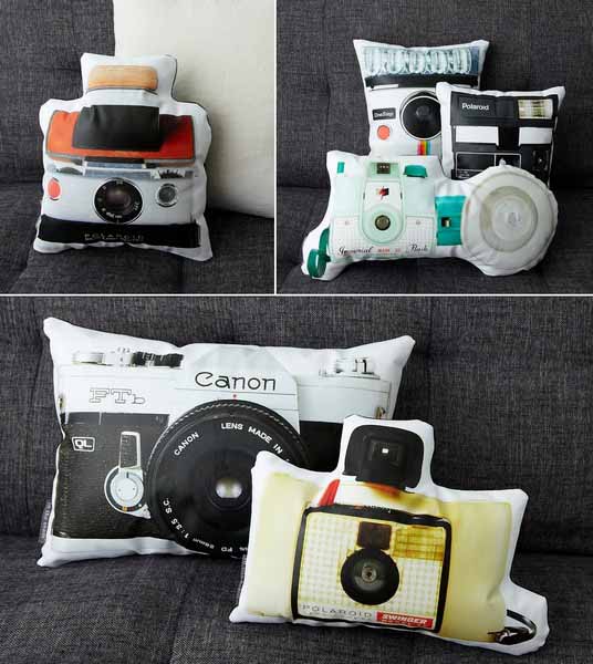 camera photographs printed on fabric for making pillows