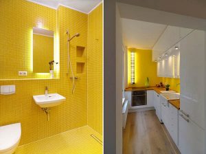 yellow wall tiles