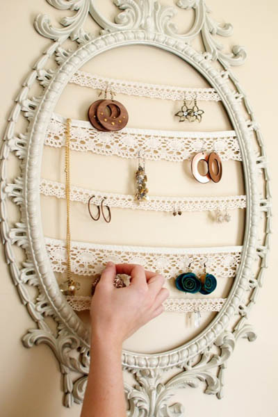 craft ideas for making wall decoration of mirror frame