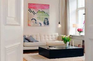 white and black living room furniture