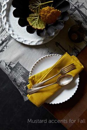 table decor with yellow color accents