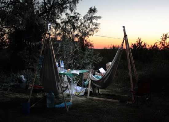 watching sunsets in hammock chairs