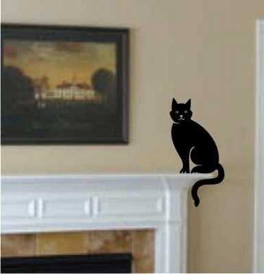 black cat wall sticker