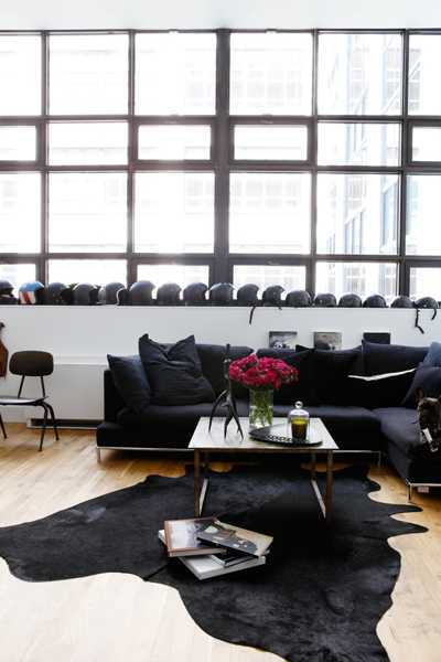 black living room design in gothic style