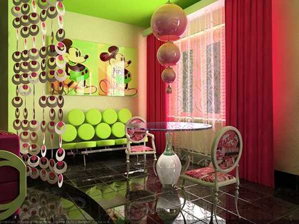 green and red colors for interior decorating