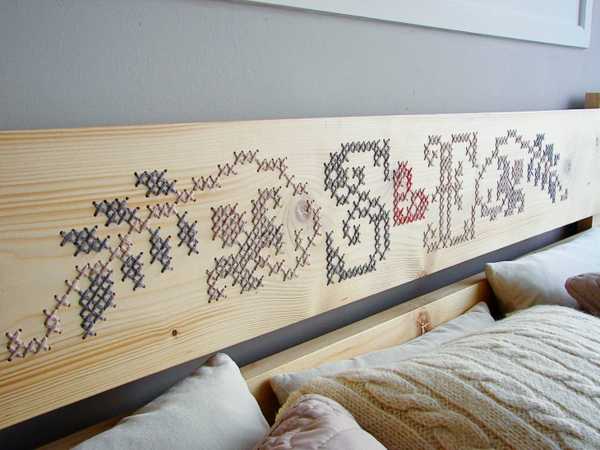 wooden bed headboard