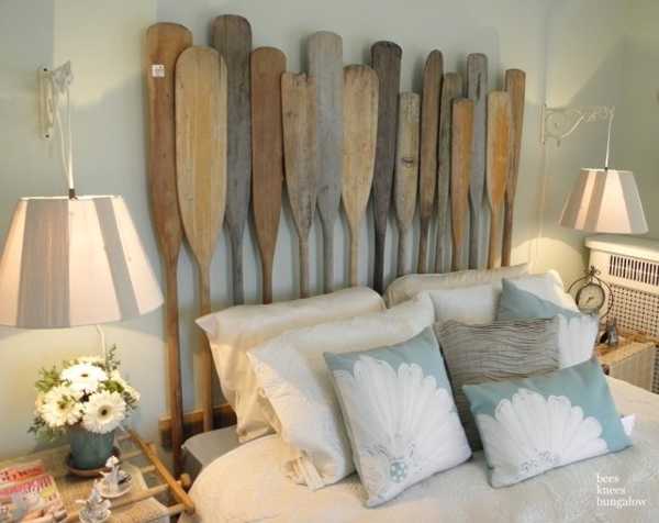 bed headboard made with oars