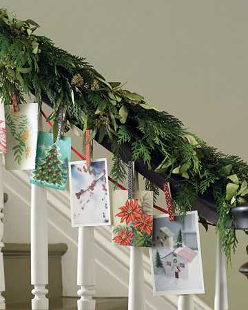 winter holiday decoration with christmas cards