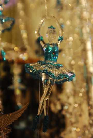 glass christmas tree decoration dancing girl