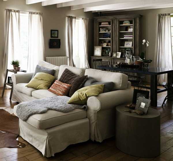 vintage furniture and decor accessories for living room design in country home style