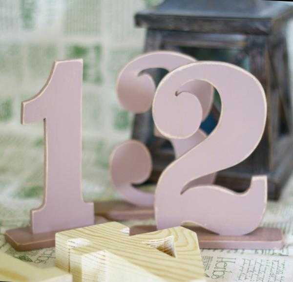 painted wooden numbers