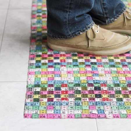 floor mat made of plastic tape lines