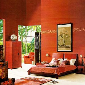 oriental interior decorating colors, black and red