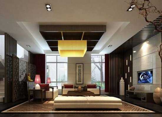 living room decorating with low furniture in asian style