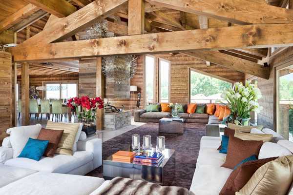 living room in alpine chalet