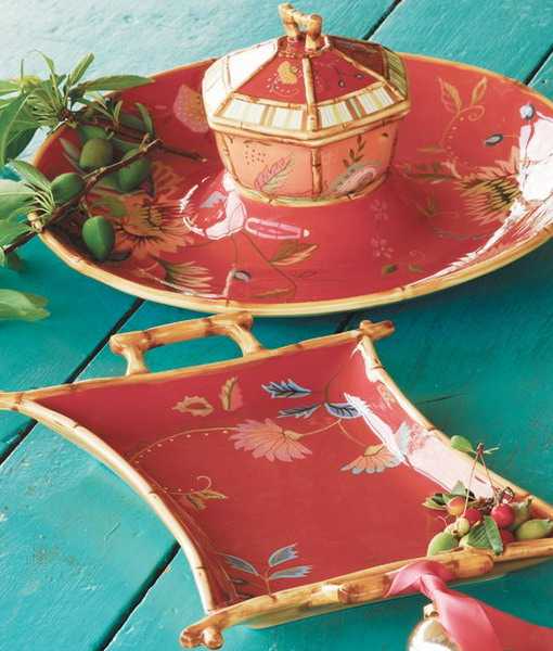 ceramic tableware with floral designs