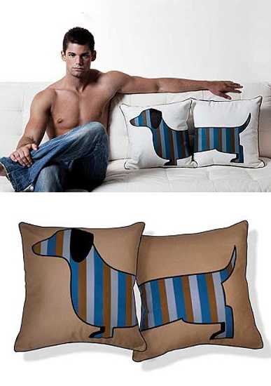 decorative pillows with dog image