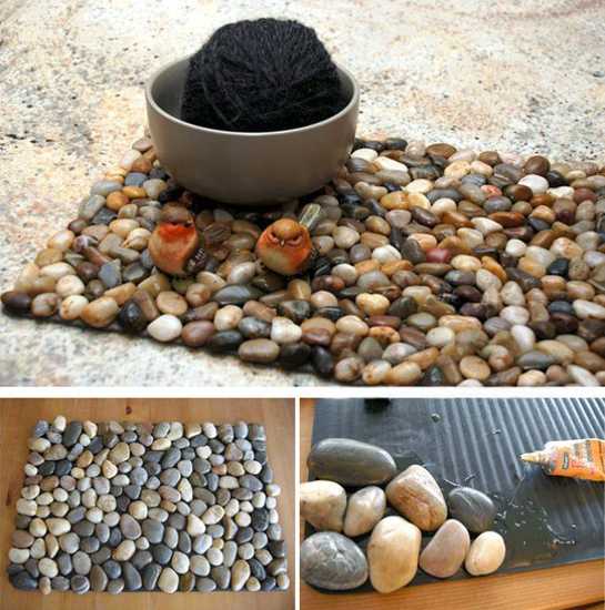 river pebble placemat