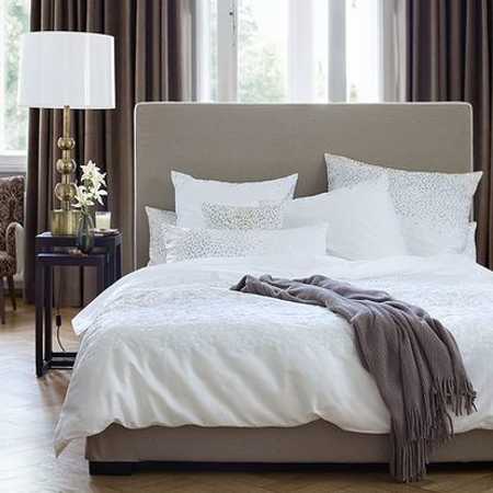 white and beuge bedding fabrics