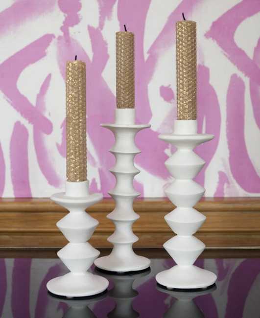 white candle holders